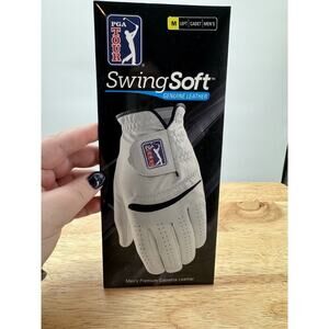 PGA Tour Left Hand‎ Golf Cadet Glove Men's Bright White Medium SwingSoft Leather